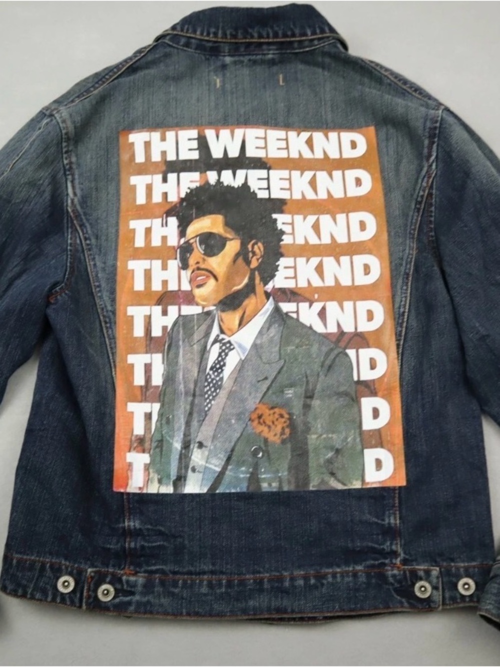 The Weeknd Graphic Dark Blue Denim Jacket by republic🔥💙